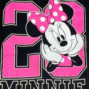 Disney Minnie Black And Pink Baseball Tee Long